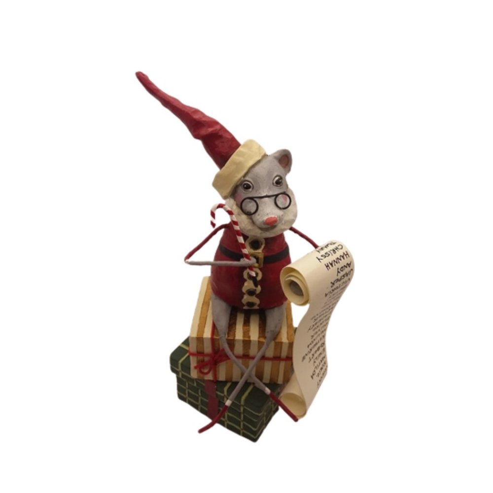 Lori Mitchell Christmas Santa Mouse Figurine - Christmas Mouse - Retired
